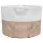 Cesta para ropa sucia algodón marrón y blanco Ø55x36 cm de , Cestas para ropa - Ref: Foro24-358472, Precio: 40,56 €, Descuent...