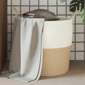 Cesta de almacenaje algodón beige y blanco Ø43x38 cm by , Baskets - Ref: Foro24-358487, Price: 48,51 €, Discount: %