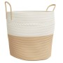 Cesta de almacenaje algodón beige y blanco Ø43x38 cm de , Cestas - Ref: Foro24-358487, Precio: 50,15 €, Descuento: %
