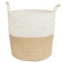 Cesta de almacenaje algodón beige y blanco Ø43x38 cm de , Cestas - Ref: Foro24-358487, Precio: 50,15 €, Descuento: %