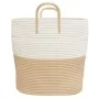 Cesta de almacenaje algodón beige y blanco Ø43x38 cm de , Cestas - Ref: Foro24-358487, Precio: 48,51 €, Descuento: %