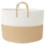 Cesta de almacenaje algodón beige y blanco Ø51x33 cm de , Cestas - Ref: Foro24-358491, Precio: 31,44 €, Descuento: %