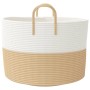 Cesta de almacenaje algodón beige y blanco Ø51x33 cm de , Cestas - Ref: Foro24-358491, Precio: 32,20 €, Descuento: %