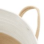 Cesta de almacenaje algodón beige y blanco Ø51x33 cm de , Cestas - Ref: Foro24-358491, Precio: 32,20 €, Descuento: %