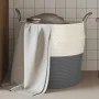 Cesta de almacenaje algodón gris y blanco Ø43x38 cm de , Cestas - Ref: Foro24-358485, Precio: 25,60 €, Descuento: %