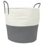 Cesta de almacenaje algodón gris y blanco Ø43x38 cm de , Cestas - Ref: Foro24-358485, Precio: 24,59 €, Descuento: %