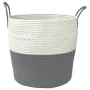 Cesta de almacenaje algodón gris y blanco Ø43x38 cm de , Cestas - Ref: Foro24-358485, Precio: 25,60 €, Descuento: %
