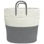 Cesta de almacenaje algodón gris y blanco Ø43x38 cm de , Cestas - Ref: Foro24-358485, Precio: 25,60 €, Descuento: %