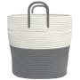 Cesta de almacenaje algodón gris y blanco Ø43x38 cm de , Cestas - Ref: Foro24-358485, Precio: 24,59 €, Descuento: %