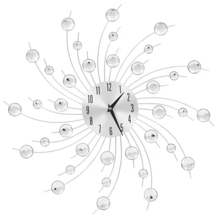 Reloj de pared con movimiento de cuarzo 50 cm plateado de vidaXL, Relojes de pared - Ref: Foro24-50643, Precio: 34,49 €, Desc...