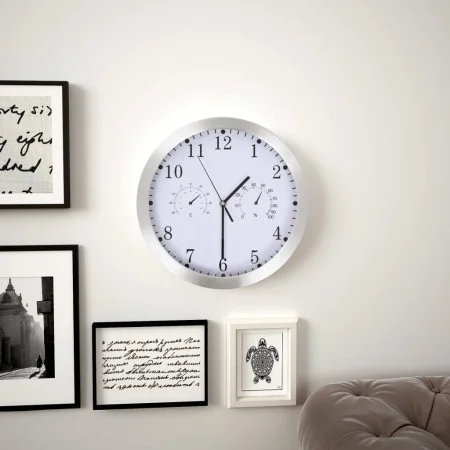 Reloj de pared de cuarzo higrómetro y termómetro 30 cm blanco de vidaXL, Relojes de pared - Ref: Foro24-50623, Precio: 35,27 ...