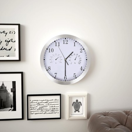 Reloj de pared de cuarzo higrómetro y termómetro 30 cm blanco de vidaXL, Relojes de pared - Ref: Foro24-50623, Precio: 32,00 ...