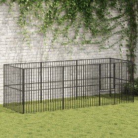 Corralito para perros con 8 paneles acero galvanizado negro en Casetas para perros | Comprar online en Foru.es