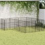 Corralito para perros con 12 paneles acero galvanizado negro en Casetas para perros | Comprar online en Foru.es
