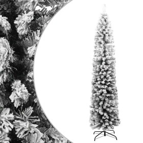Árbol de Navidad artificial delgado verde con nieve PVC 240 cm en Decoración Festiva y Estacional | Comprar online en Foru.es