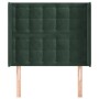 Cabecero con orejas de terciopelo verde oscuro 83x16x118/128 cm de , Cabeceros y pies de cama - Ref: Foro24-3120047, Precio: ...