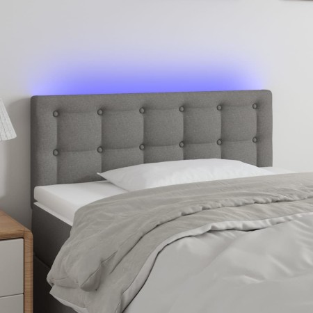 Cabecero con LED de tela gris oscuro 80x5x78/88 cm de , Cabeceros y pies de cama - Ref: Foro24-3122021, Precio: 44,09 €, Desc...