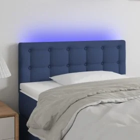 Blue fabric LED headboard 100x5x78/88 cm by , Headboards and footboards - Ref: Foro24-3122042, Price: 43,87 €, Discount: %