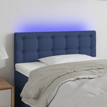 Blue fabric LED headboard 100x5x78/88 cm by , Headboards and footboards - Ref: Foro24-3122042, Price: 43,87 €, Discount: %