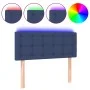 Blue fabric LED headboard 100x5x78/88 cm by , Headboards and footboards - Ref: Foro24-3122042, Price: 43,87 €, Discount: %