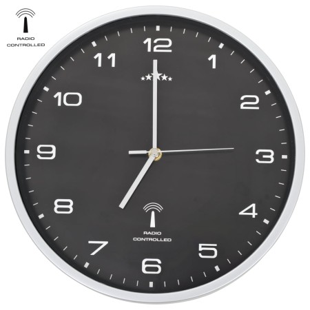 Reloj de pared radiocontrol movimiento de cuarzo 31 cm negro de vidaXL, Relojes de pared - Ref: Foro24-50618, Precio: 29,84 €...
