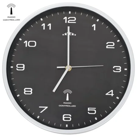 Reloj de pared radiocontrol movimiento de cuarzo 31 cm negro de vidaXL, Relojes de pared - Ref: Foro24-50618, Precio: 29,32 €...