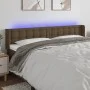 Cabecero con LED de tela marrón oscuro 163x16x78/88 cm de , Cabeceros y pies de cama - Ref: Foro24-3123679, Precio: 72,27 €, ...