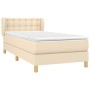 Cama box spring con colchón tela color crema 100x200 cm de , Camas y somieres - Ref: Foro24-3127106, Precio: 312,47 €, Descue...