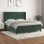 Cama box spring con colchón terciopelo verde oscuro 160x200 cm de , Camas y somieres - Ref: Foro24-3132930, Precio: 616,10 €,...