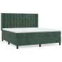 Cama box spring con colchón terciopelo verde oscuro 160x200 cm de , Camas y somieres - Ref: Foro24-3132930, Precio: 616,10 €,...