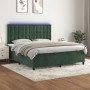 Cama box spring colchón y LED terciopelo verde oscuro 160x200cm de , Camas y somieres - Ref: Foro24-3136374, Precio: 593,17 €...