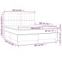 Cama box spring colchón y LED terciopelo verde oscuro 160x200cm de , Camas y somieres - Ref: Foro24-3136374, Precio: 593,17 €...