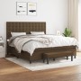 Cama box spring con colchón tela marrón oscuro 160x200 cm de , Camas y somieres - Ref: Foro24-3136928, Precio: 602,56 €, Desc...