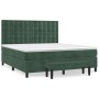 Cama box spring con colchón terciopelo verde oscuro 160x200 cm de , Camas y somieres - Ref: Foro24-3138094, Precio: 628,89 €,...