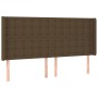 Cama box spring colchón luces LED tela marrón oscuro 160x200cm de , Camas y somieres - Ref: Foro24-3138648, Precio: 575,25 €,...