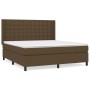 Cama box spring con colchón tela marrón oscuro 160x200 cm de , Camas y somieres - Ref: Foro24-3131764, Precio: 566,70 €, Desc...