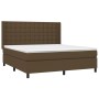 Cama box spring con colchón tela marrón oscuro 160x200 cm de , Camas y somieres - Ref: Foro24-3131764, Precio: 566,70 €, Desc...