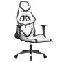 Silla gaming con reposapiés cuero sintético blanco negro de , Sillones para videojuegos - Ref: Foro24-3143685, Precio: 128,32...