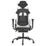 Silla gaming con reposapiés cuero sintético negro blanco de , Sillones para videojuegos - Ref: Foro24-3143658, Precio: 120,96...