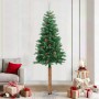 Árbol de Navidad delgado madera auténtica y piñas PVC 210 cm en Decoración Festiva y Estacional | Comprar online en Foru.es