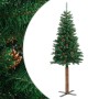 Árbol de Navidad delgado madera auténtica y piñas PVC 210 cm en Decoración Festiva y Estacional | Comprar online en Foru.es