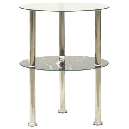 Mesa auxiliar 2 niveles vidrio templado transparente negro 38cm de , Mesas auxiliares - Ref: Foro24-322789, Precio: 35,26 €, ...
