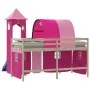 Cortinas para cama alta con túnel y torre rosa de , Accesorios para camas y somieres - Ref: Foro24-835921, Precio: 53,24 €, D...