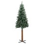 Árbol de Navidad estrecho con madera real y nieve 180 cm verde en Decoración Festiva y Estacional | Comprar online en Foru.es