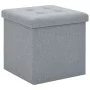 Folding stool with light gray synthetic linen storage by vidaXL, Folding stools and chairs - Ref: Foro24-247078, Price: 28,04...