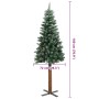 Árbol de Navidad estrecho con madera real y nieve 180 cm verde en Decoración Festiva y Estacional | Comprar online en Foru.es