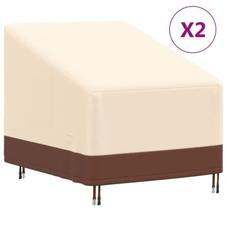 Cubiertas tumbonas jardín 2 uds tela Oxford 600D 79x97x48/74cm de , Fundas para muebles de jardín - Ref: Foro24-3203381, Prec...
