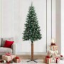 Árbol de Navidad delgado madera auténtica y piñas PVC 210 cm en Decoración Festiva y Estacional | Comprar online en Foru.es