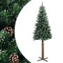 Árbol de Navidad delgado madera auténtica y piñas PVC 210 cm en Decoración Festiva y Estacional | Comprar online en Foru.es