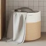 Beige and white cotton storage basket Ø40x35 cm by , Baskets - Ref: Foro24-358467, Price: 23,14 €, Discount: %